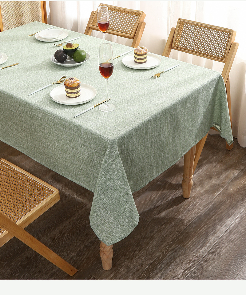 Kitchen Appliances Green - Cotton Linen Waterproof Tablecloth Green Table