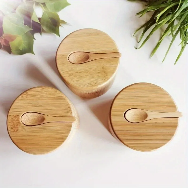Kitchen Appliances Set - Bamboo Salt And Pepper Seasoning Jars