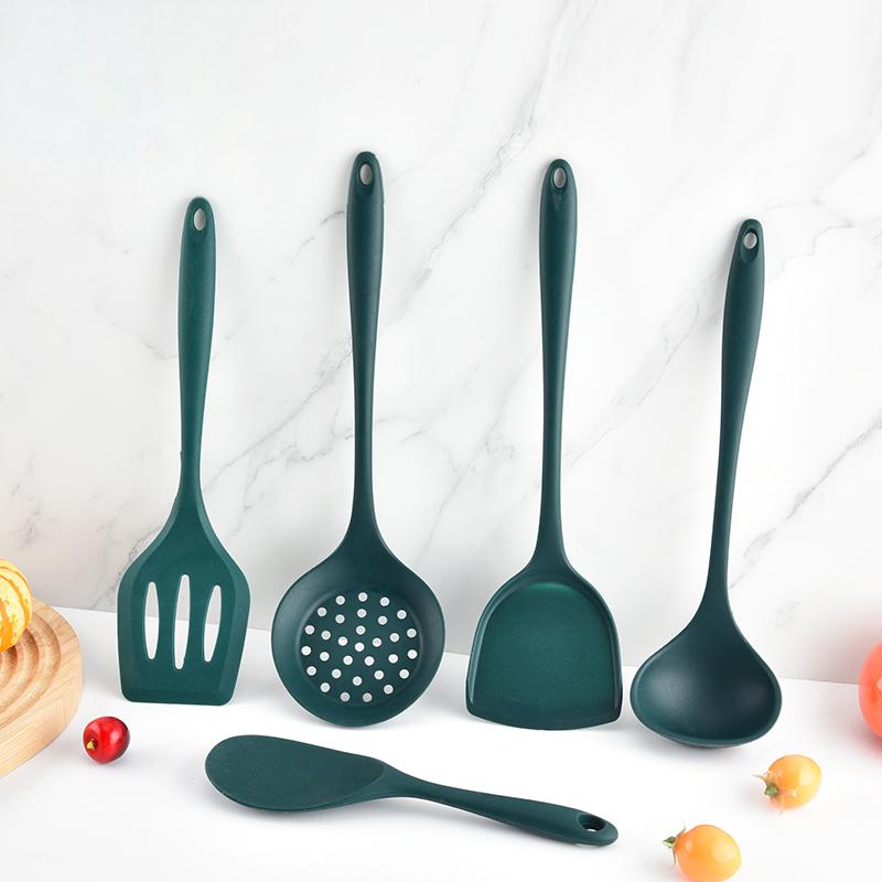 Kitchen Appliances Green - 5Pcs Food Grade Silicone Kitchen Utensils