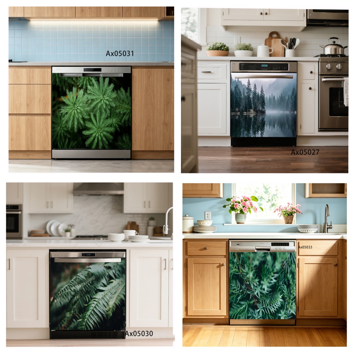 Kitchen Appliances Green - Green Pine Palm Leaf Appliance Dishwasher