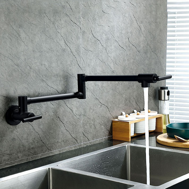 Kitchen Appliances White - Black Wall Mounted Pot Filler Faucet