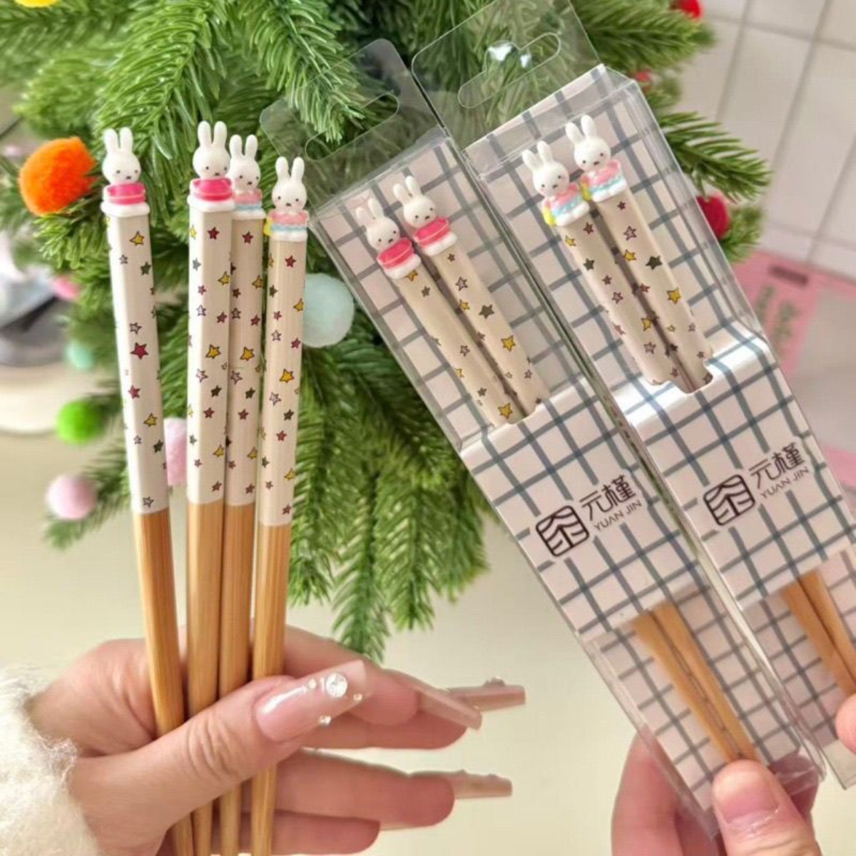Kawaii Miffy Rabbit Chopsticks - Kitchen Appliances Set ulasan dan harga