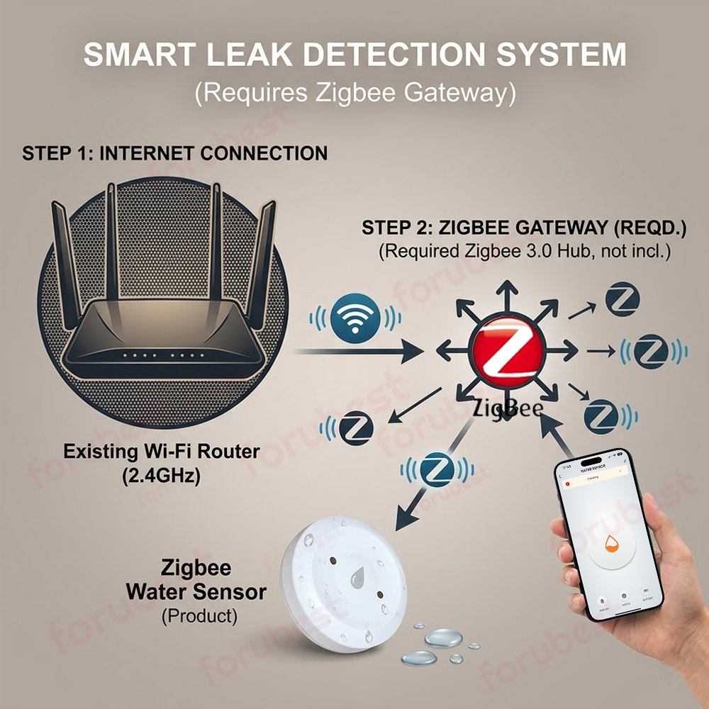 Zigbee Water Sensor Leak Flood - Kitchen Appliances Video ulasan dan harga