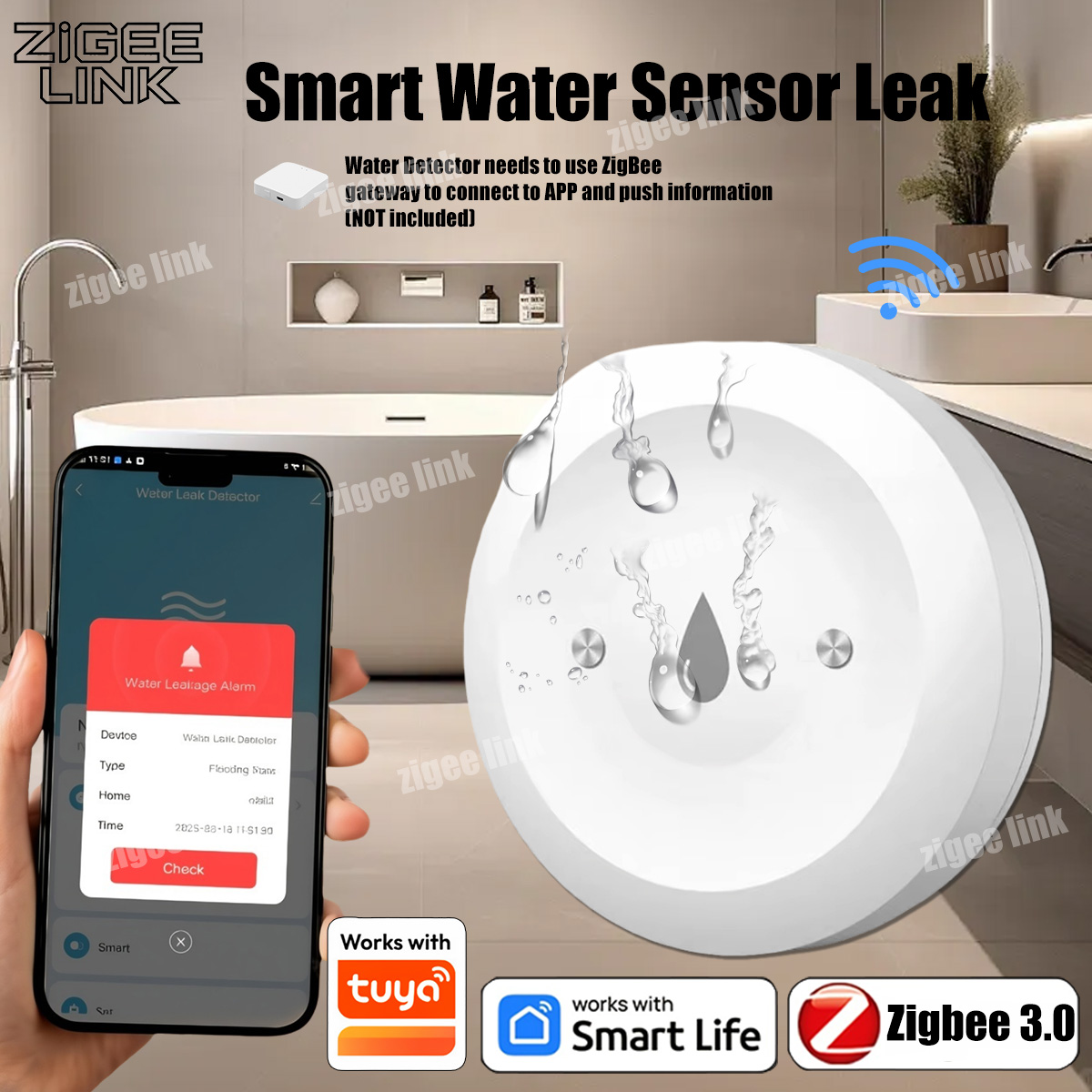 Smart Water Leak Sensor For Tu - Kitchen Appliances Video ulasan dan harga