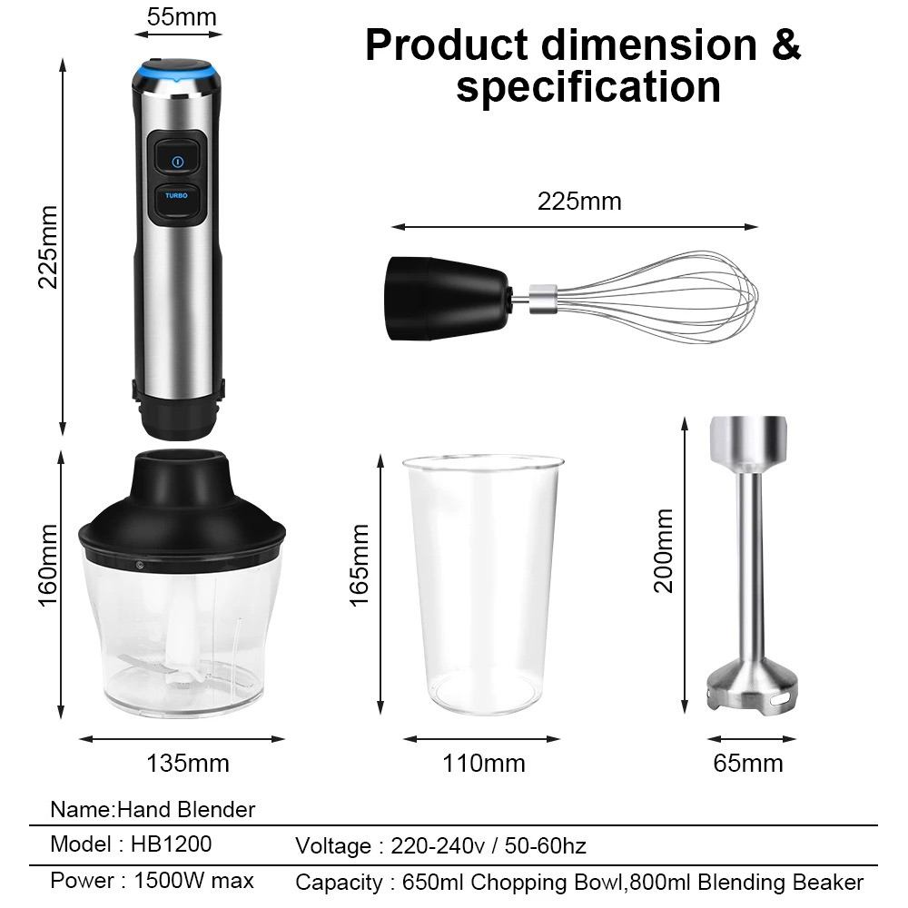 4 in 1 High Power Hand Stick B - Blender High Power ulasan dan harga