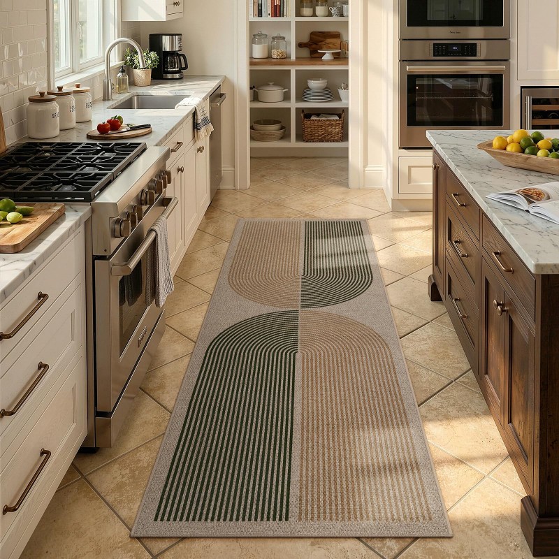 Art Deco Runner Rug Green Back - Kitchen Appliances Green ulasan dan harga