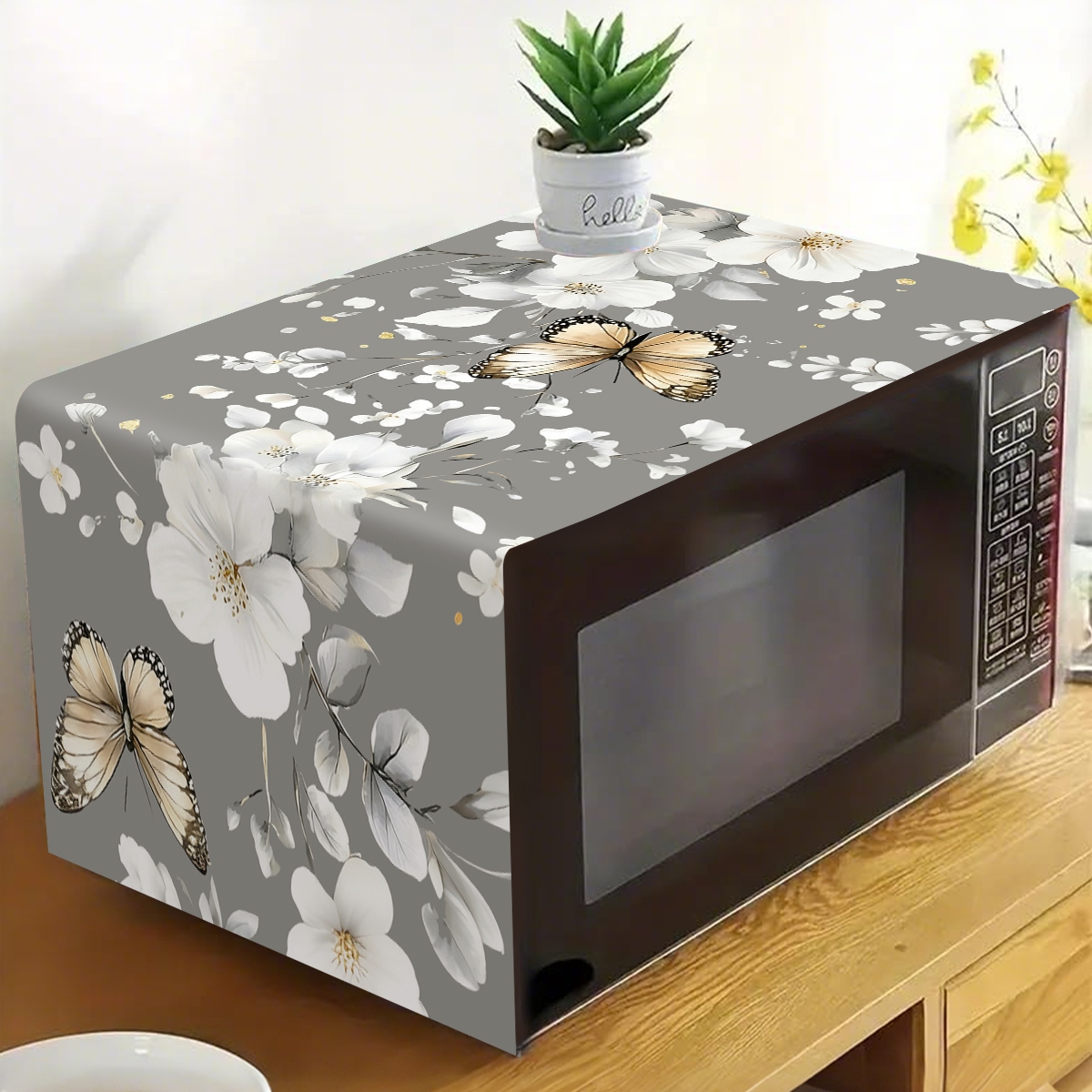 1pc  White Flower Microwave Du - Kitchen Appliances White ulasan dan harga