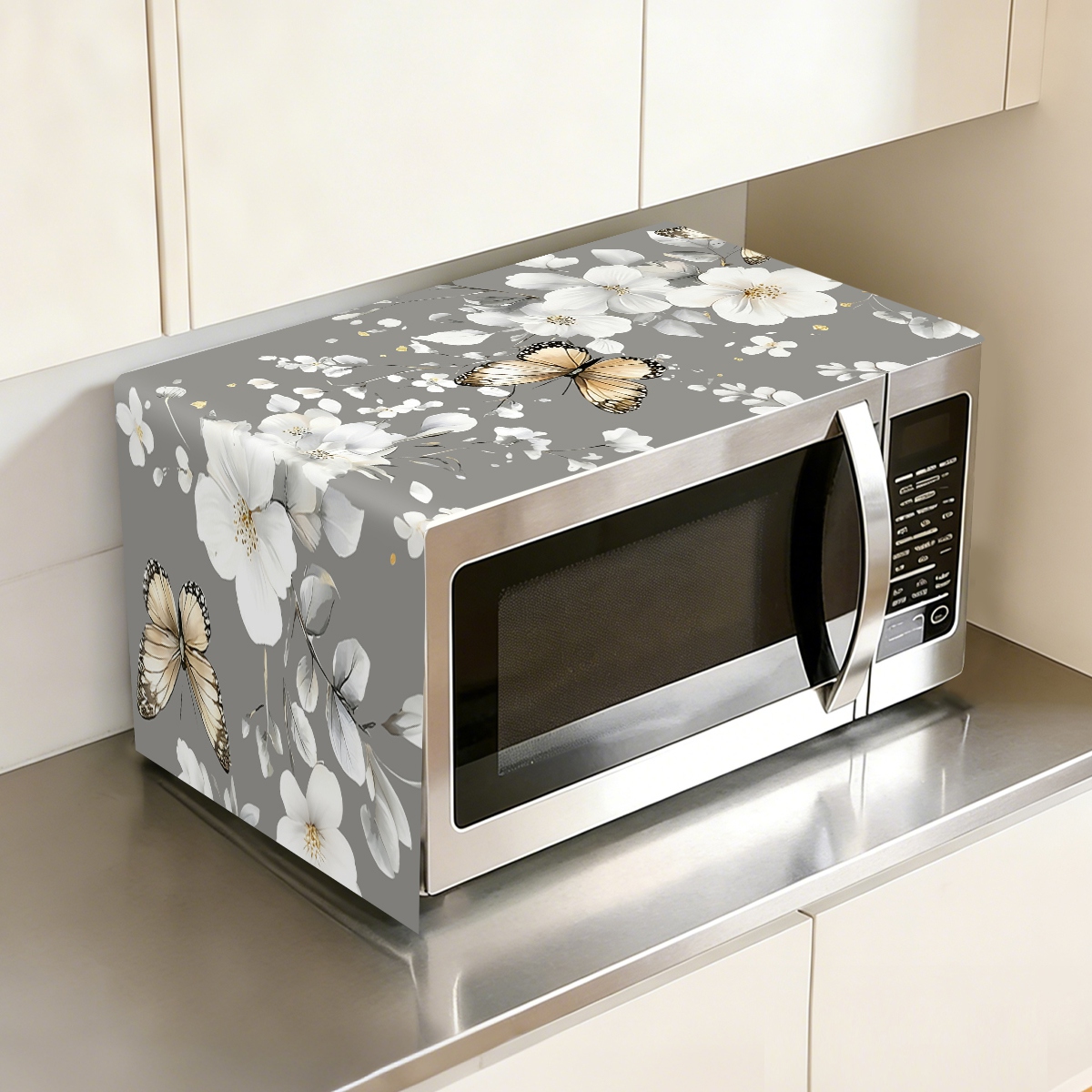 1pc  White Flower Microwave Du - Kitchen Appliances White ulasan dan harga