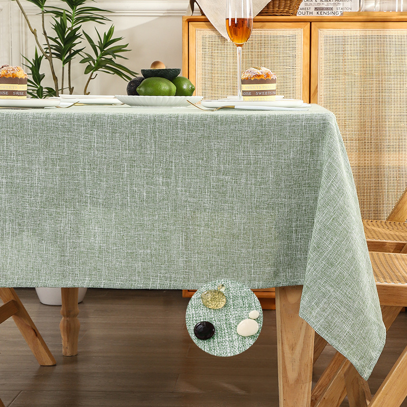 Cotton Linen Waterproof Tablec - Kitchen Appliances Green ulasan dan harga