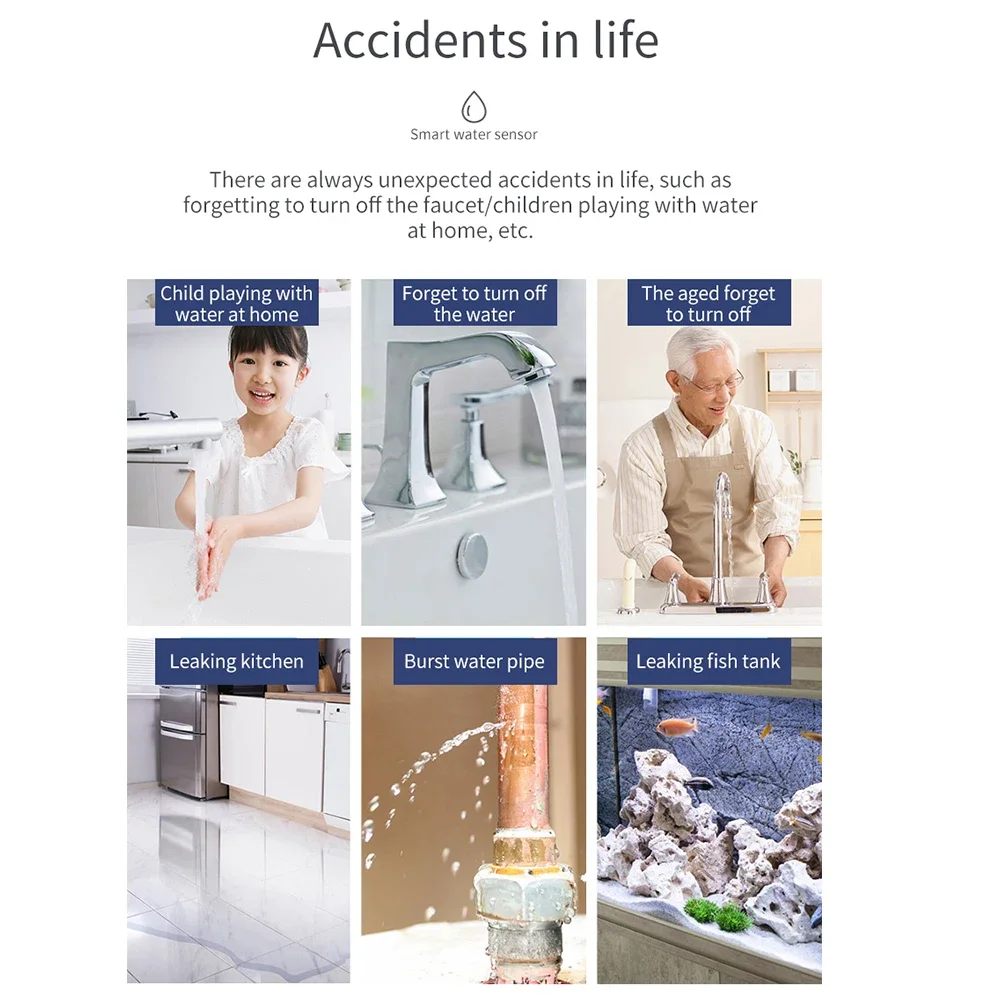 Zigbee Water Sensor Flood Leak - Kitchen Appliances Video ulasan dan harga