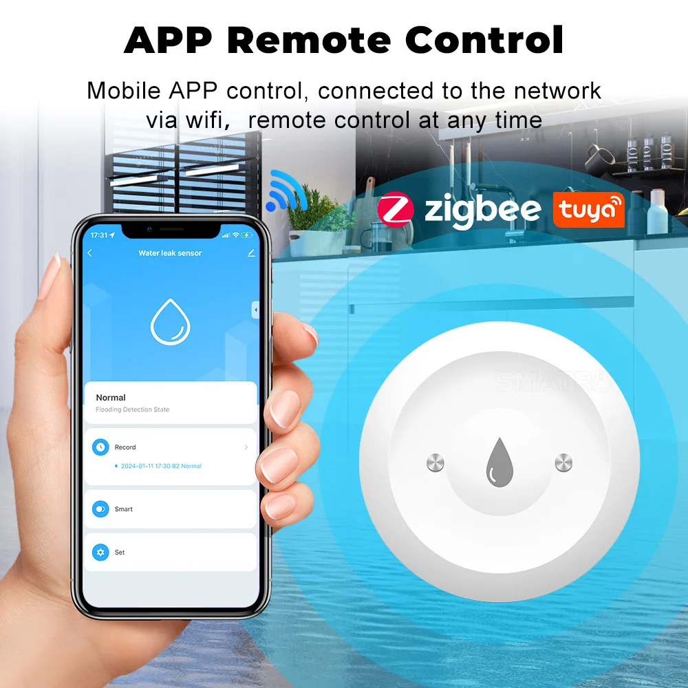 Tuya Zigbee Water Sensor Flood - Kitchen Appliances Video ulasan dan harga