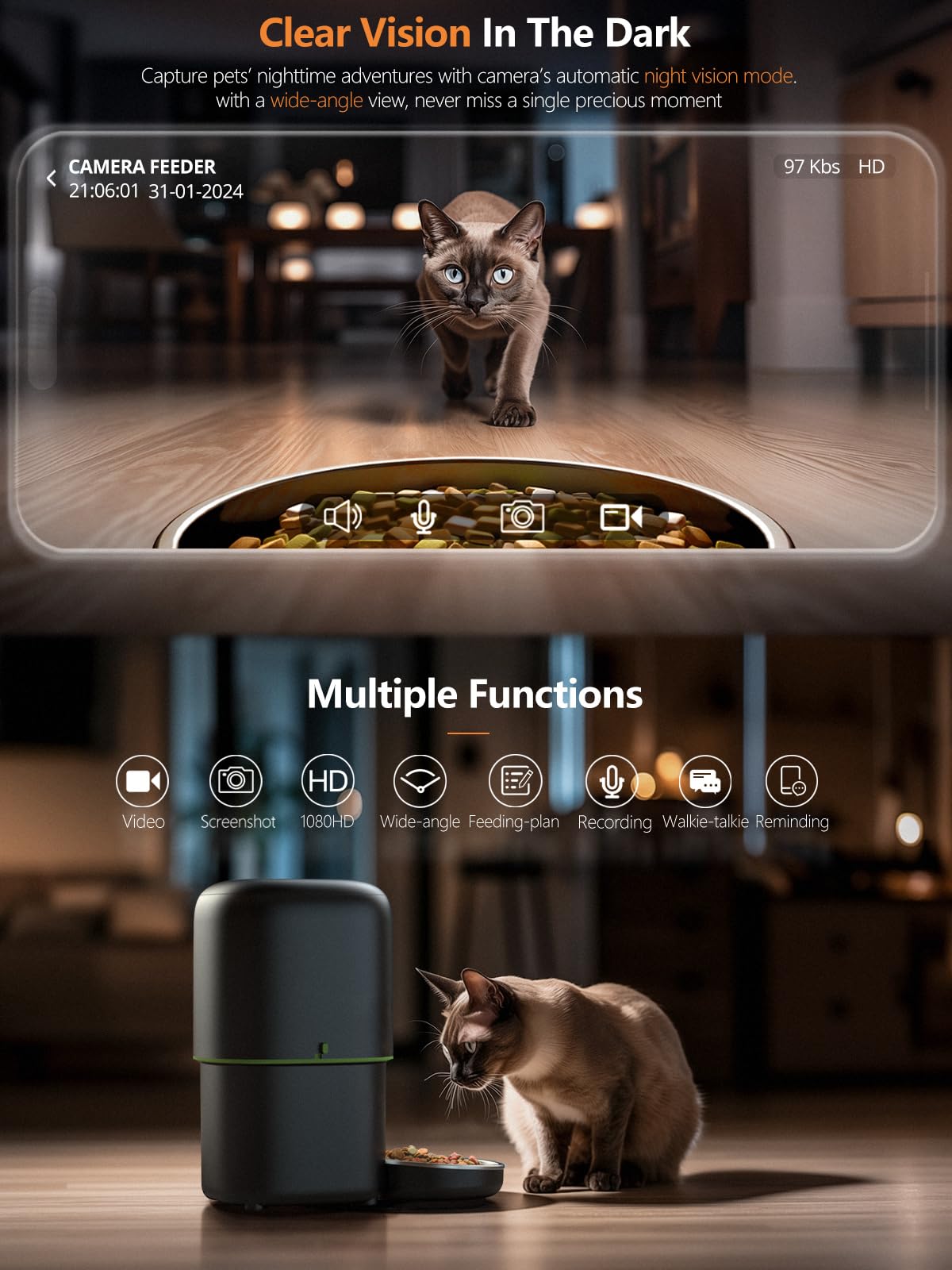 Automatic Cat Feeder Camera Pe - Kitchen Appliances Video ulasan dan harga